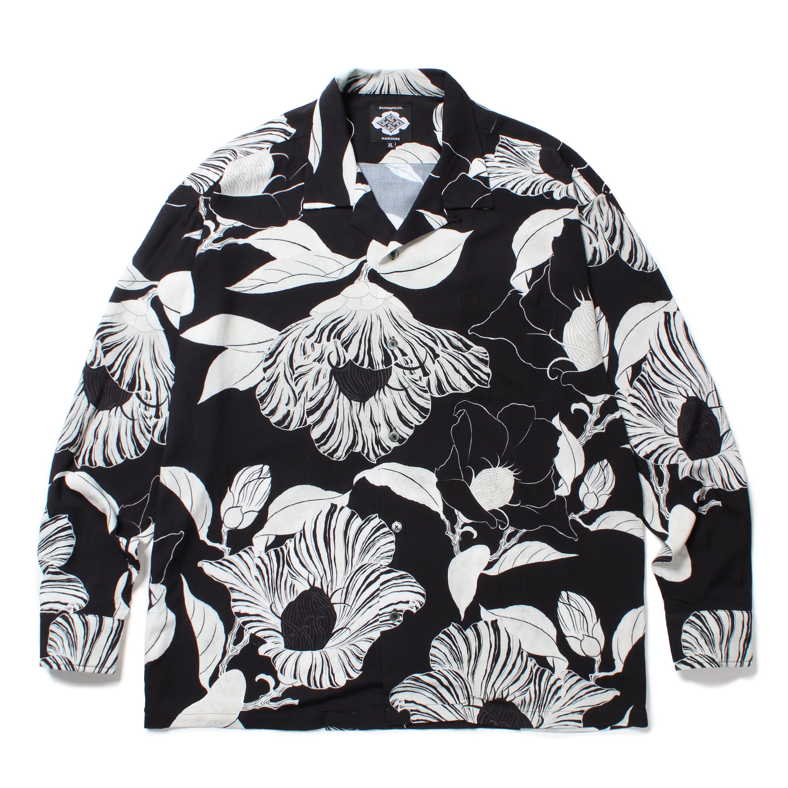 GAKKIN × BUDSPOOL 廻り花 L/S HAWAIIAN SHIRT | APHRODITEGANG HOLDINGS