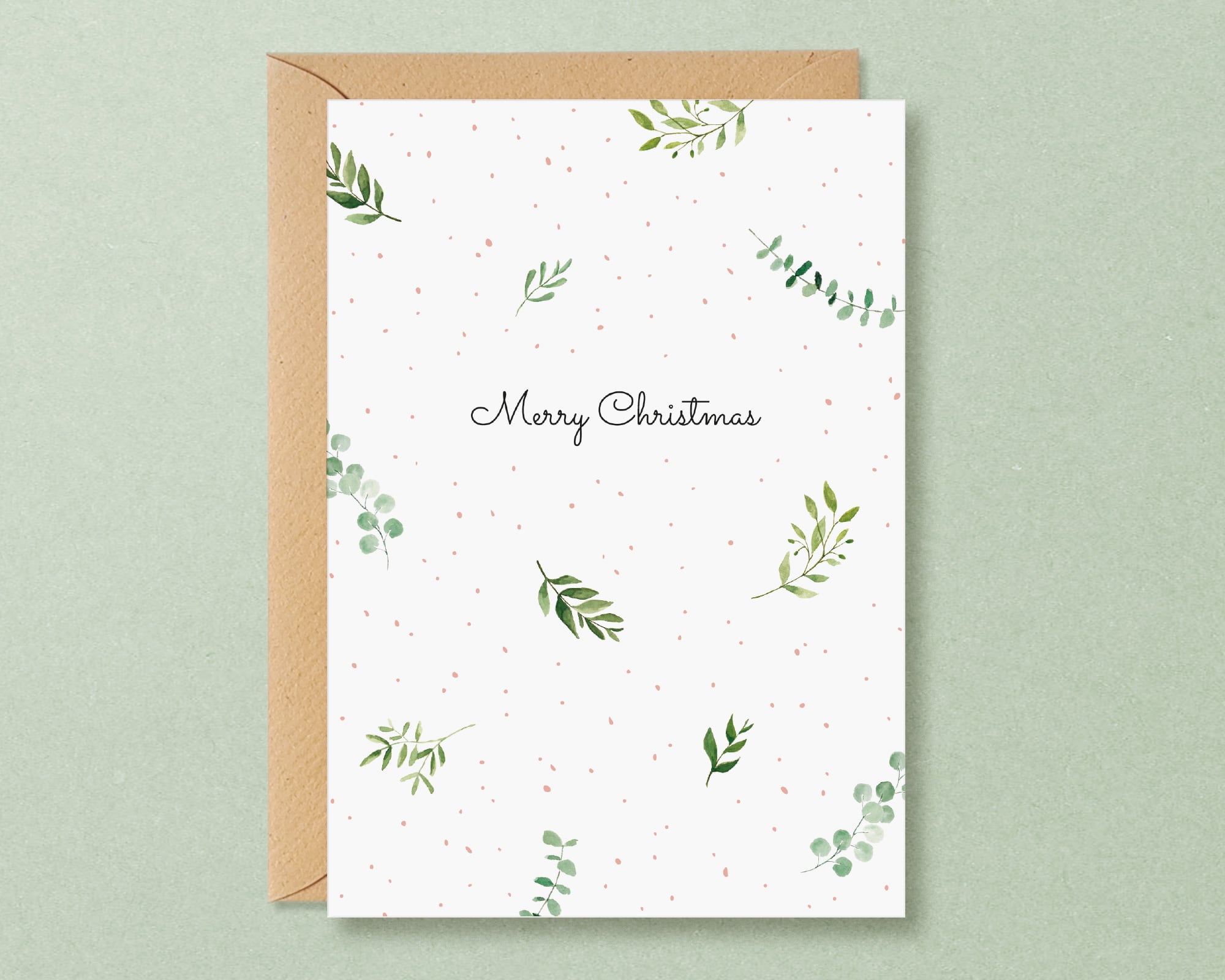 【グリーティングカード】クリスマスの小枝｜シジュウカラのクリスマスカード