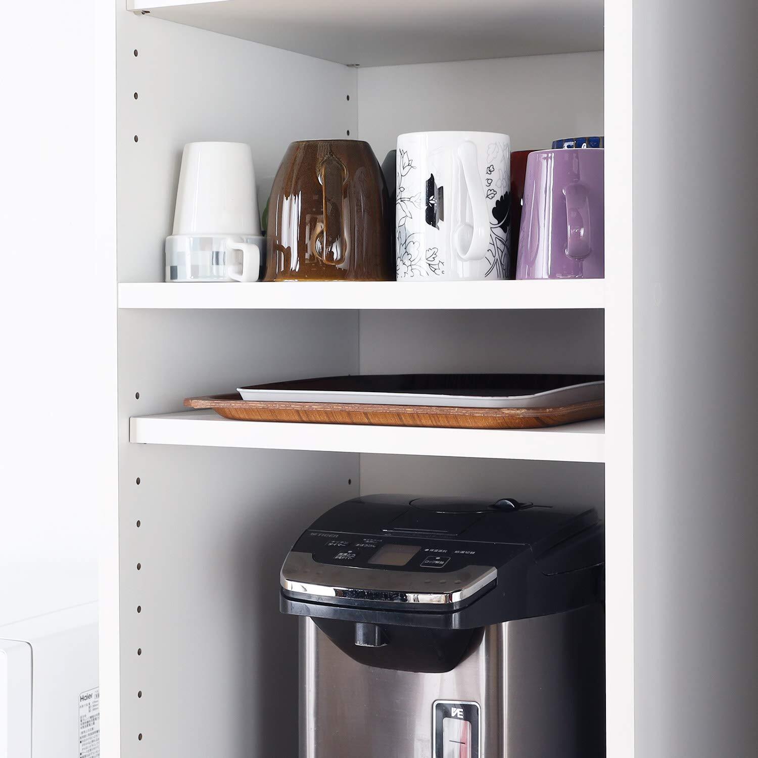 白井産業 食器棚 スリム オフィス向け ホワイト 幅38.8 高さ179.8 奥