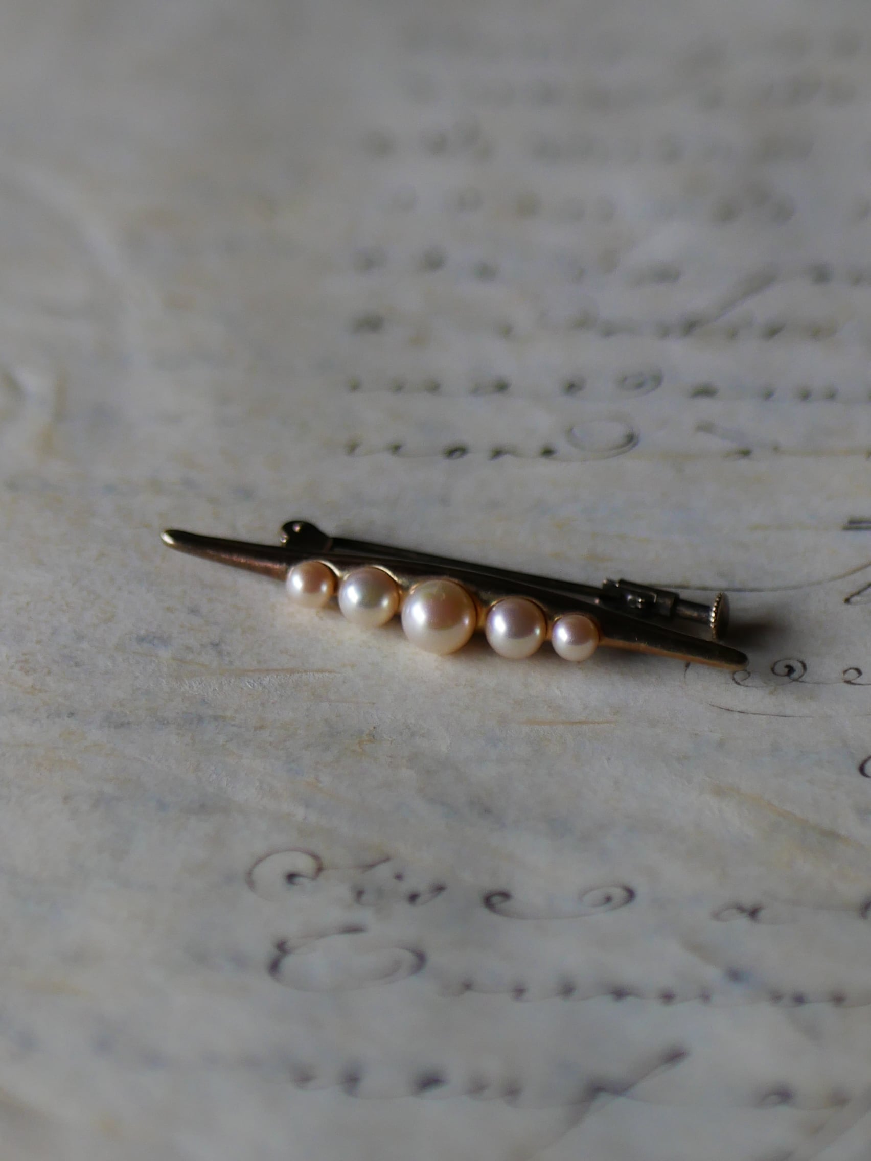 スターリングシルバー フェイクパール ヴィンテージブローチ ブロカントのある暮らし