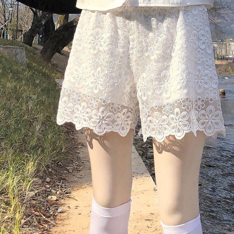 ハイウェストウェストレッドレースレギンス レディースサマーパンツ 薄手ショーツ 大人ガーリー スウィート キュート カジュアル 夏物 ブルマー 萌量不足69030867713