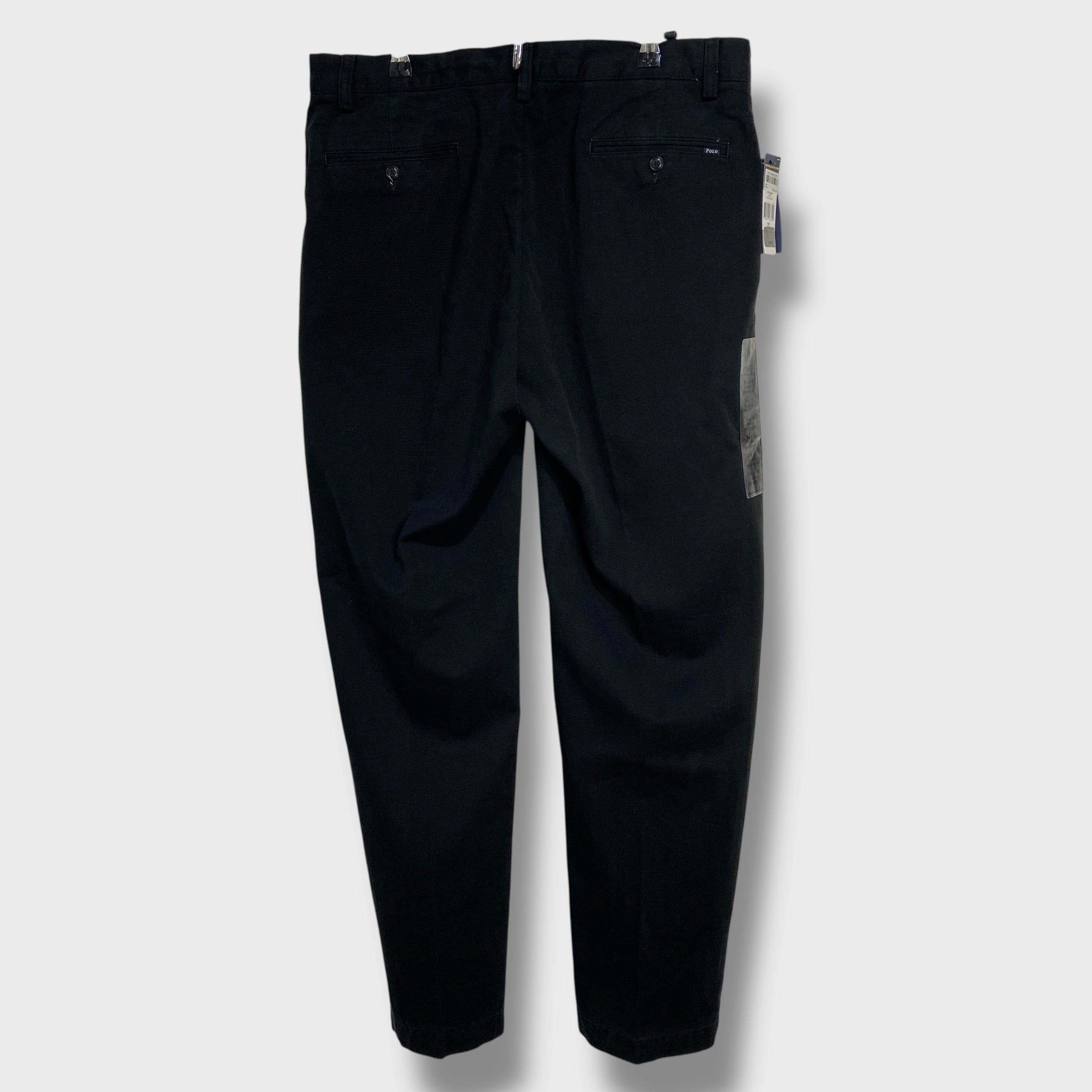RalphLauren タグ付き未使用品 タック入りチノパン 黒 W34L30 | 古着屋 Uan
