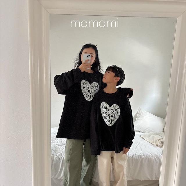 【取寄】mamami|happy heart tee (mom)|ハッピーハートTシャツ(ママ)|FREE|mom|26 autumn
