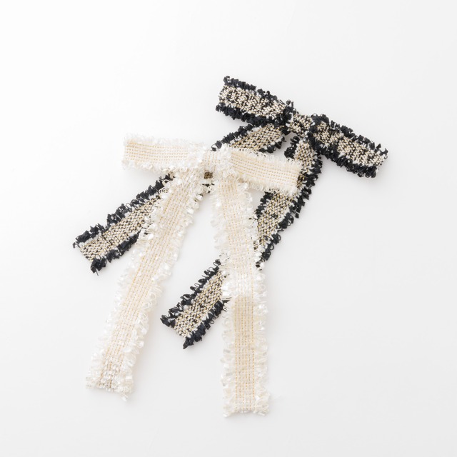 ツイードリボンバレッタ　G040