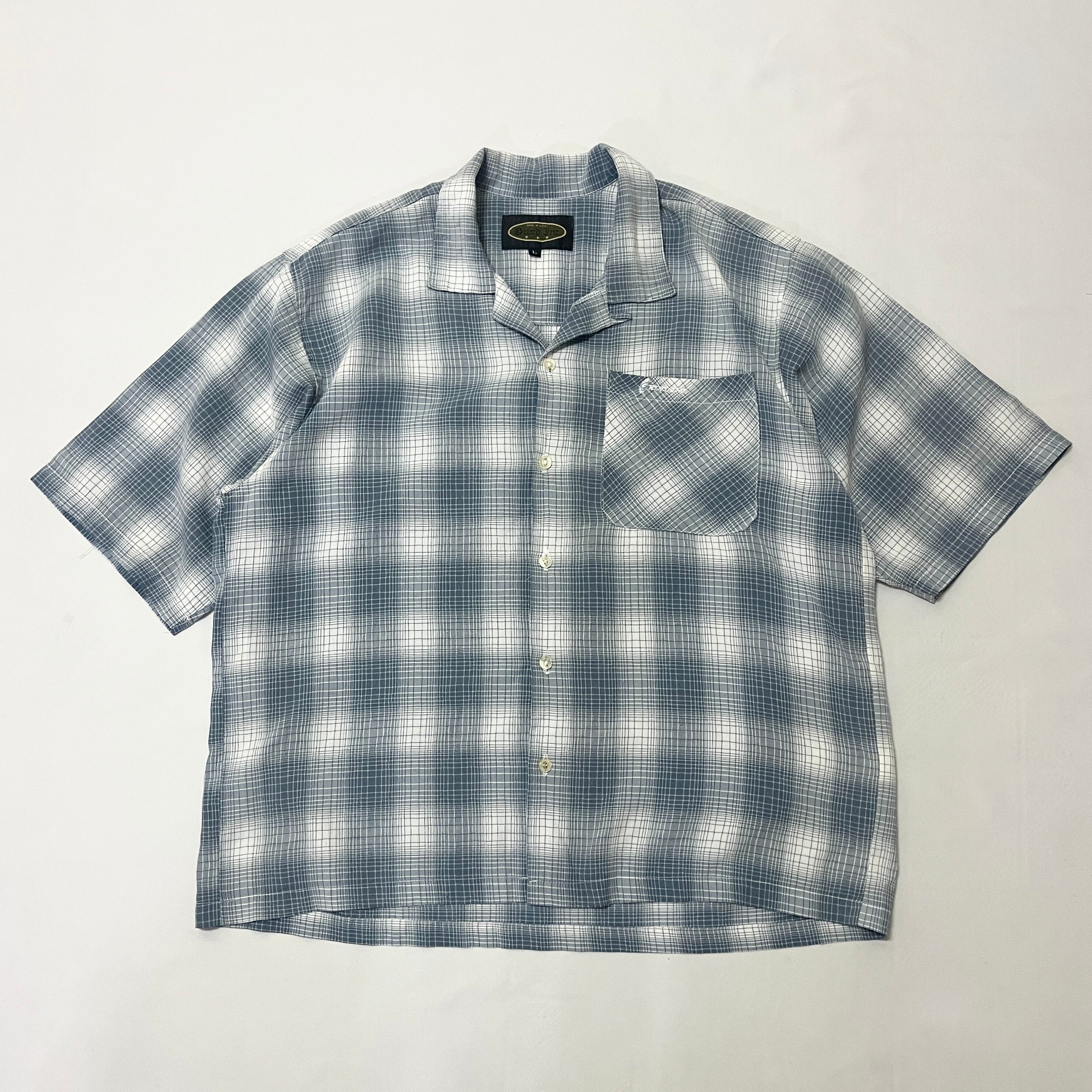 90s GRIND INC オープンカラー レーヨンシャツ ボーリング USA 90s USA製 GRIND.Inc オンブレ オープンカラーシャツ グラインドインク