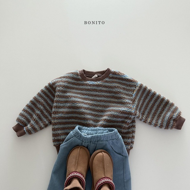 blue brown XL(120)［即納］unbalance border dumble mtm / bonito 25winter