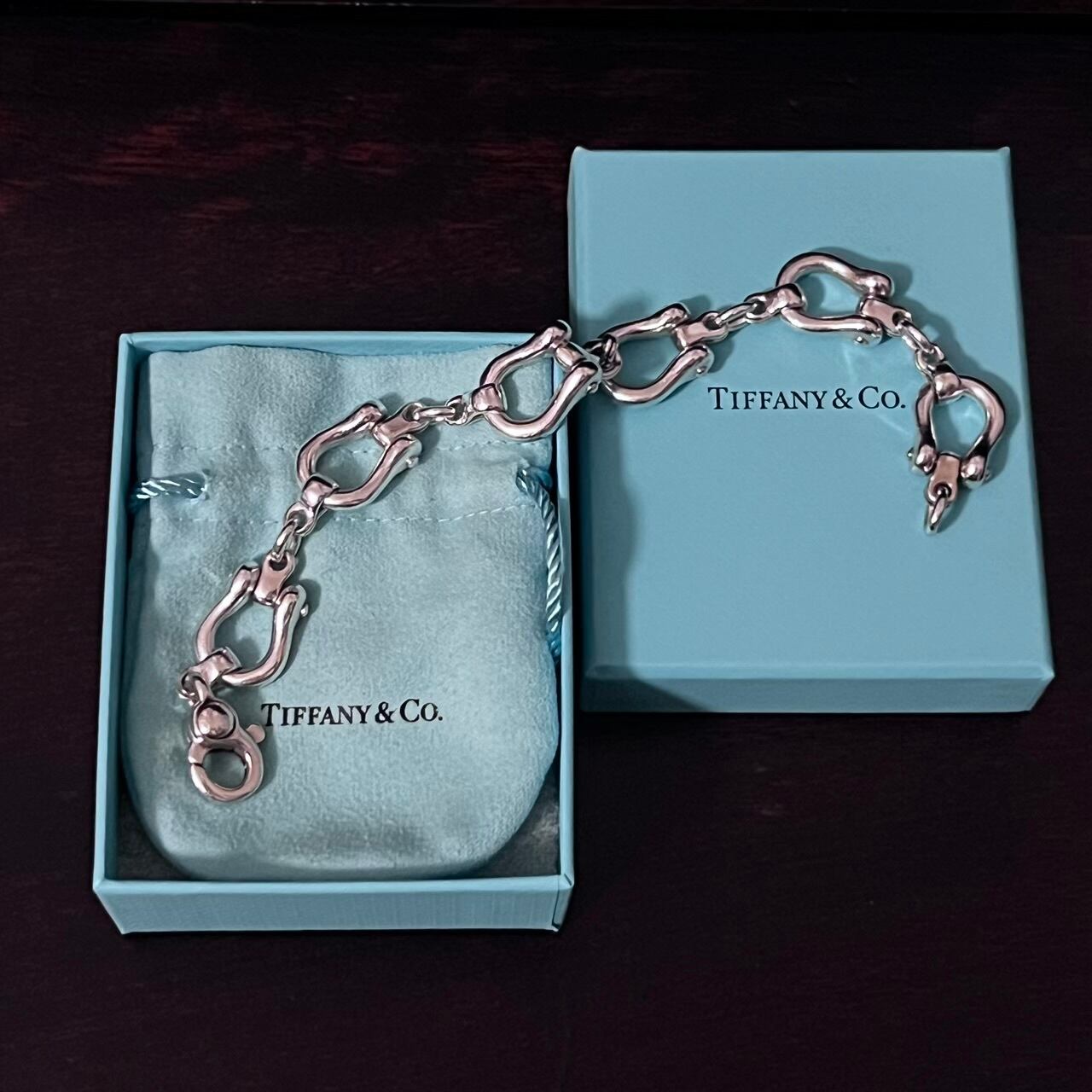 VINTAGE TIFFANY & CO. Stirrup Link Bracelet Sterling Silver
