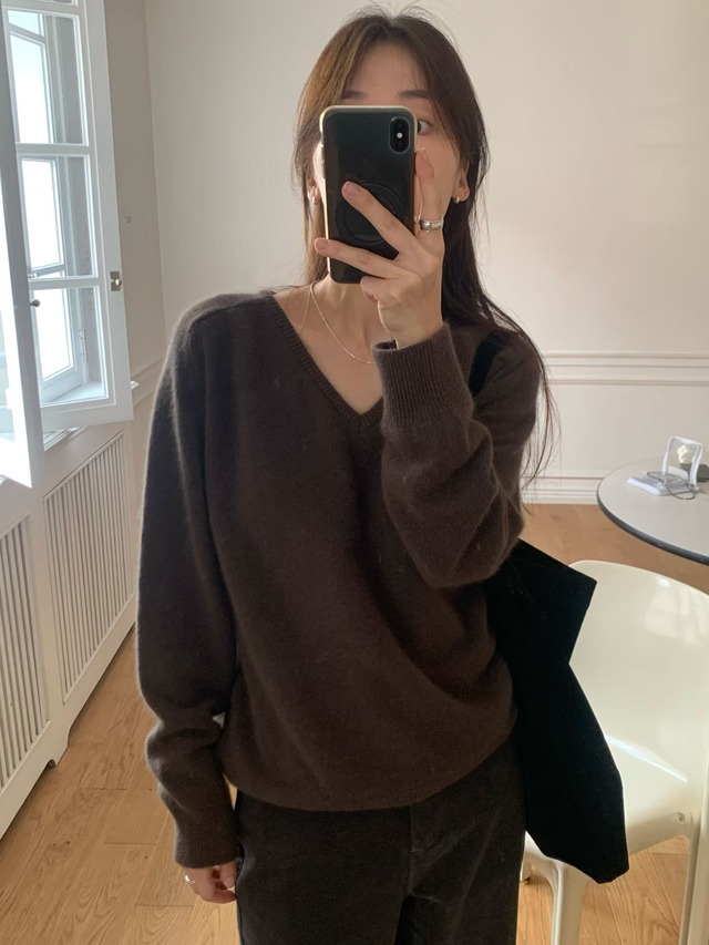 (予約) fl lanel / Soft raccoon v knit 3color