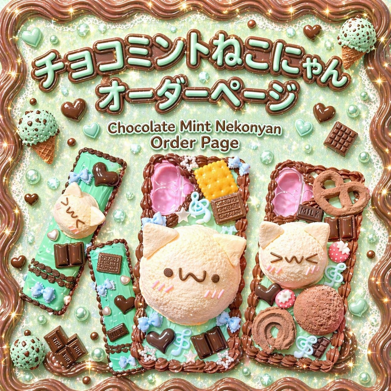 チョコミント」オーダーページ｡:°ஐ..♡* | EDONA NAIL