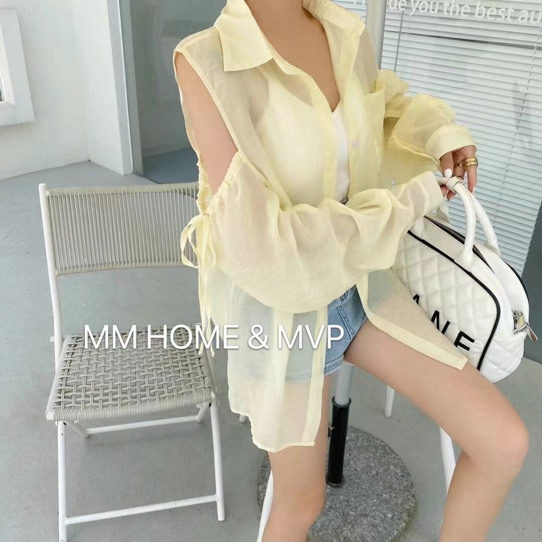 肩あきシアーシャツ　AJ42441-6601