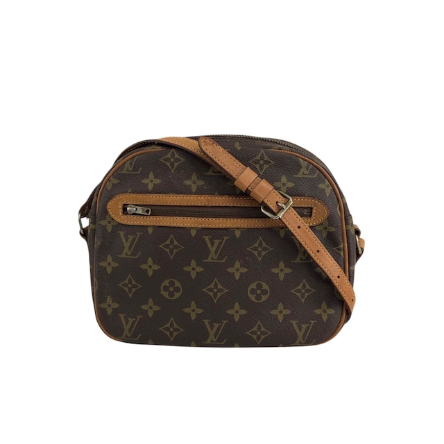 LOUIS VUITTON ルイヴィトン モノグラム ショルダーバッグ ブラウン PVC レザー サンリス M51222 vintage ヴィンテージ オールド uvfdej