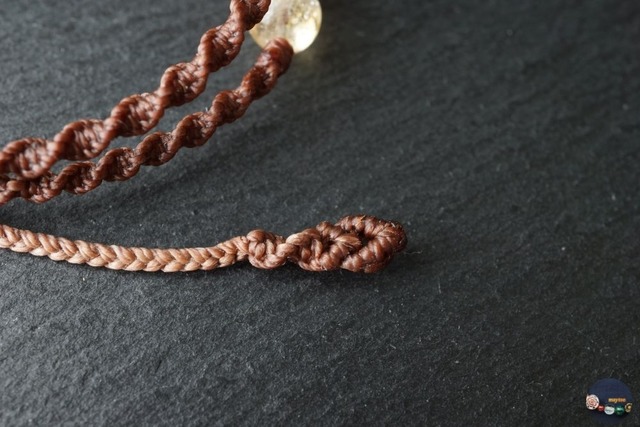 【15㎝サイズ固定1点物】サンストーン&ルチルクォーツ&シトリンと太陽のシルバーチャーム入り二重マクラメブレスレット