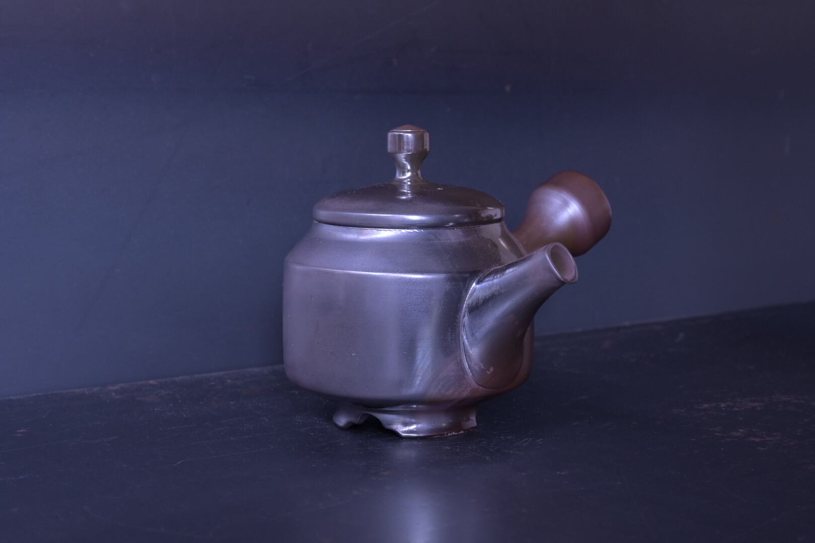 吉川雪堂 朱泥急須 窯変