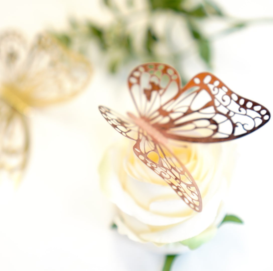 バタフライ立体ウォールステッカー】12ピース アゲハ 蝶 3D 壁紙 両面