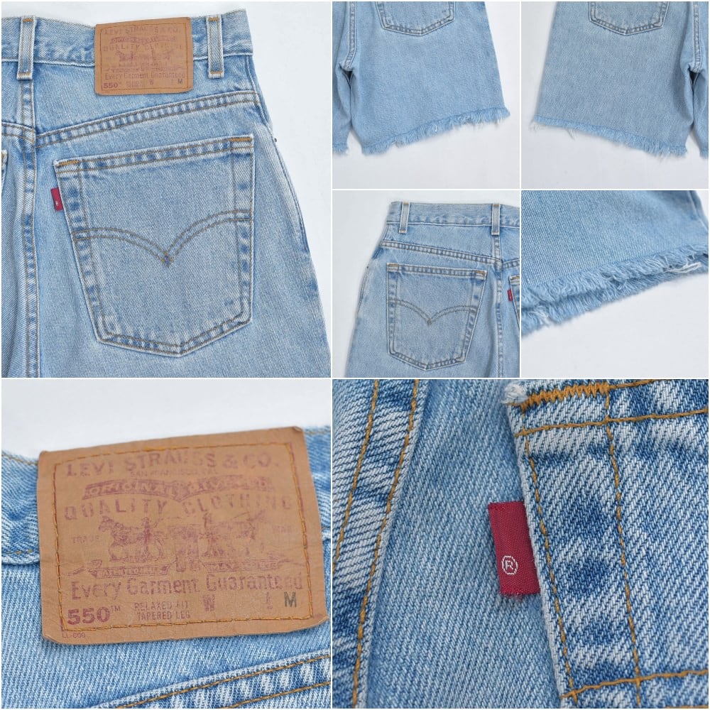 00s メキシコ製 Levi's 550 リーバイス カットオフ フリンジ デニム