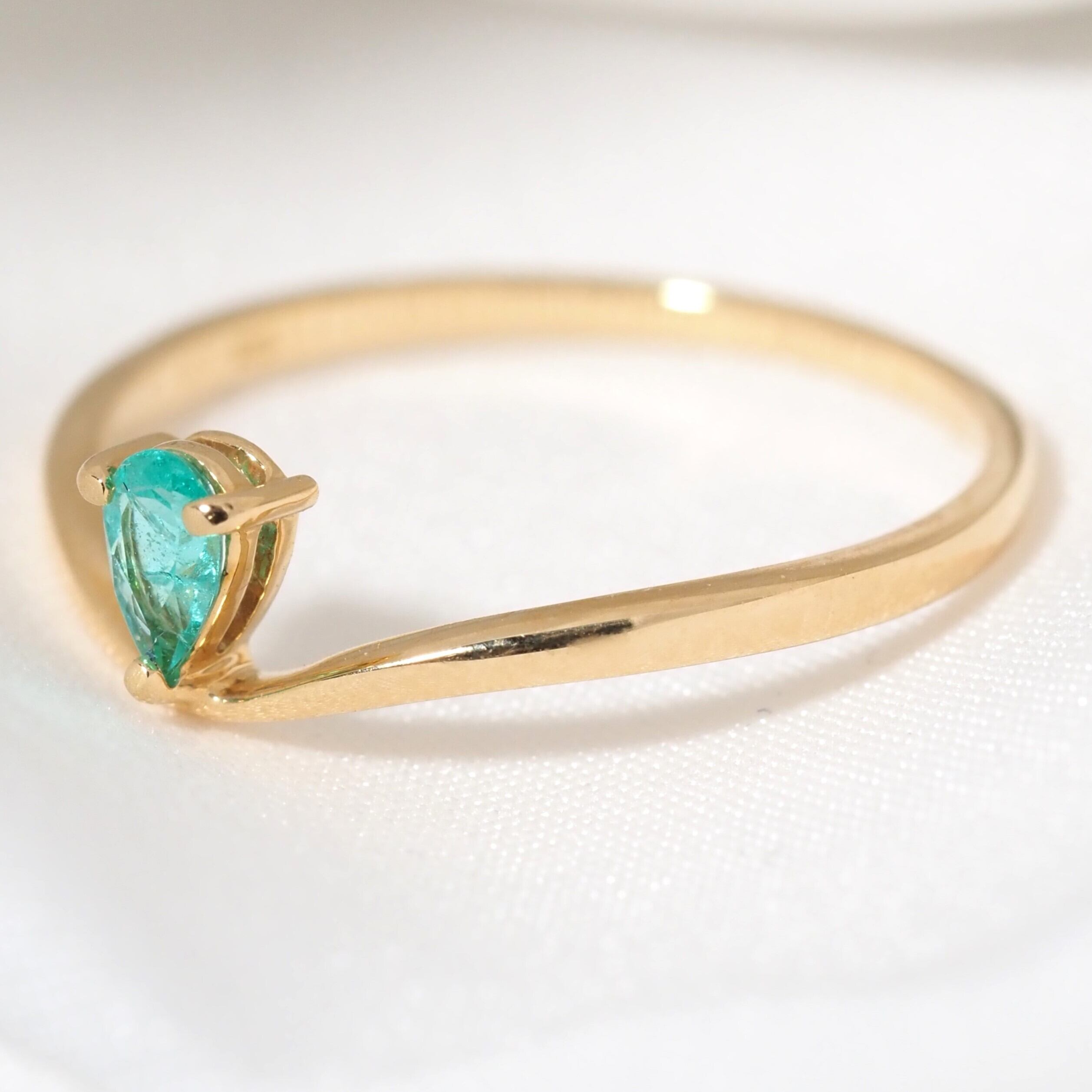ブラジル産 パライバトルマリン リング 0.123ct k18 | fortejewelry