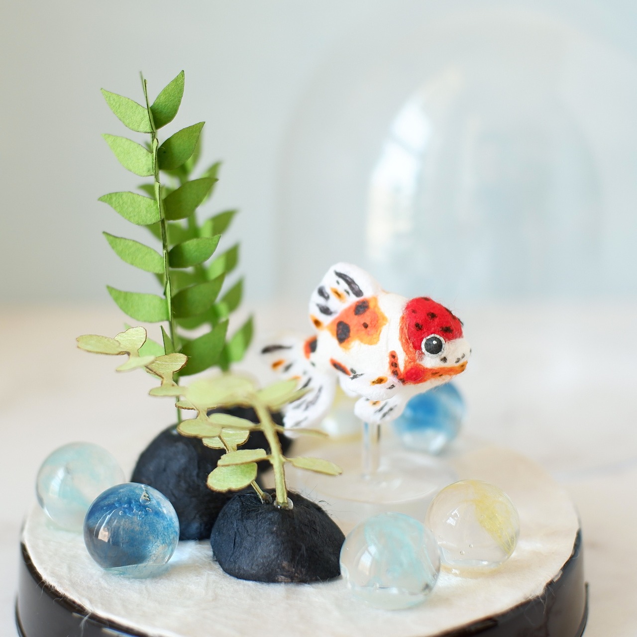 ◌金魚の涼飾り◌ アズマニシキ(東錦)　和紙アクアリウム／和紙インテリア