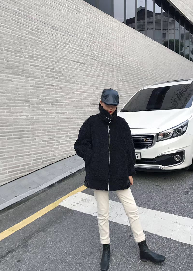 ハトメベルトハイネックボアジャケット