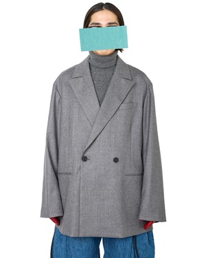 ssstein "WOOL FLANNEL OVERSIZED PEAK LAPEL JACKET〔GREY〕"
