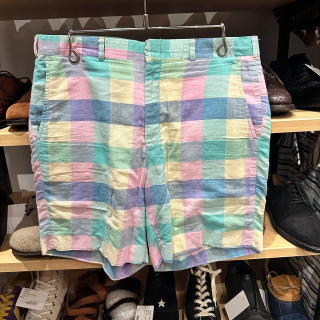 Ⓝ1970s CHECK PASTEL SHORTS