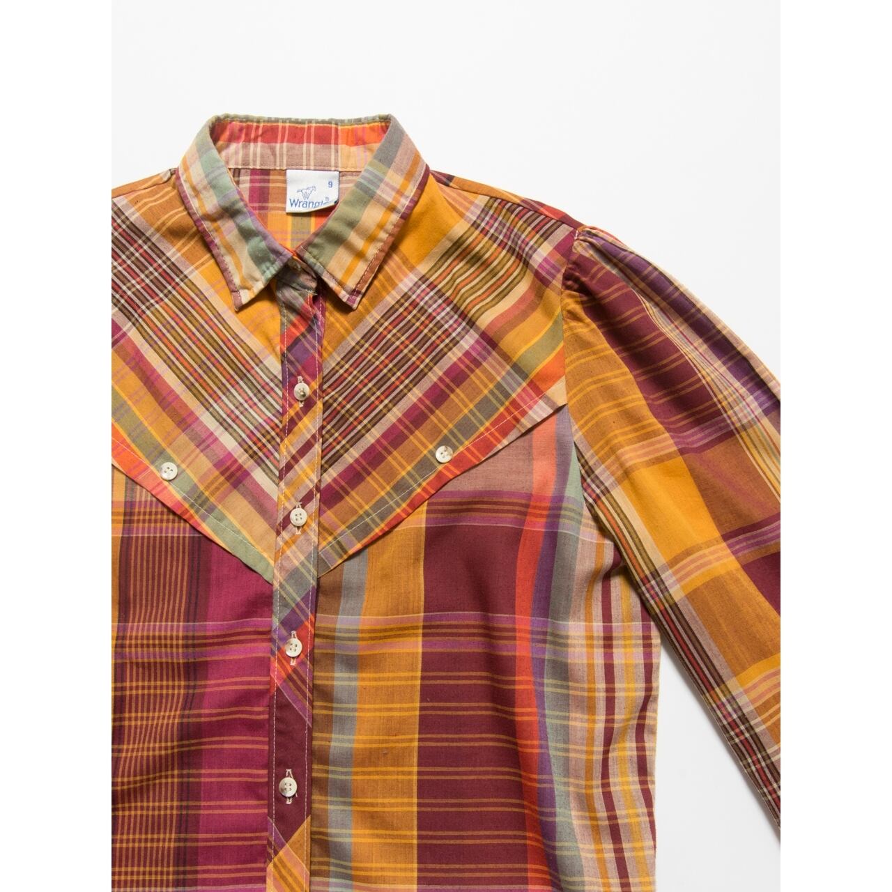 【Wrangler】Made in U.S.A. 80's western check shirt（ラングラー アメリカ製ウエスタンチェックシャツ）4a