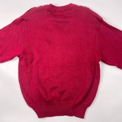 pierre cardin ピエール・カルダン Vネック 長袖 ウール ニット セーター L/レッド メンズ ビンテージ