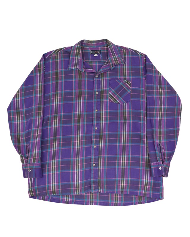 ABOVE AVERAGE Purple Plaid Tall Man Flannel Shirt 2XL