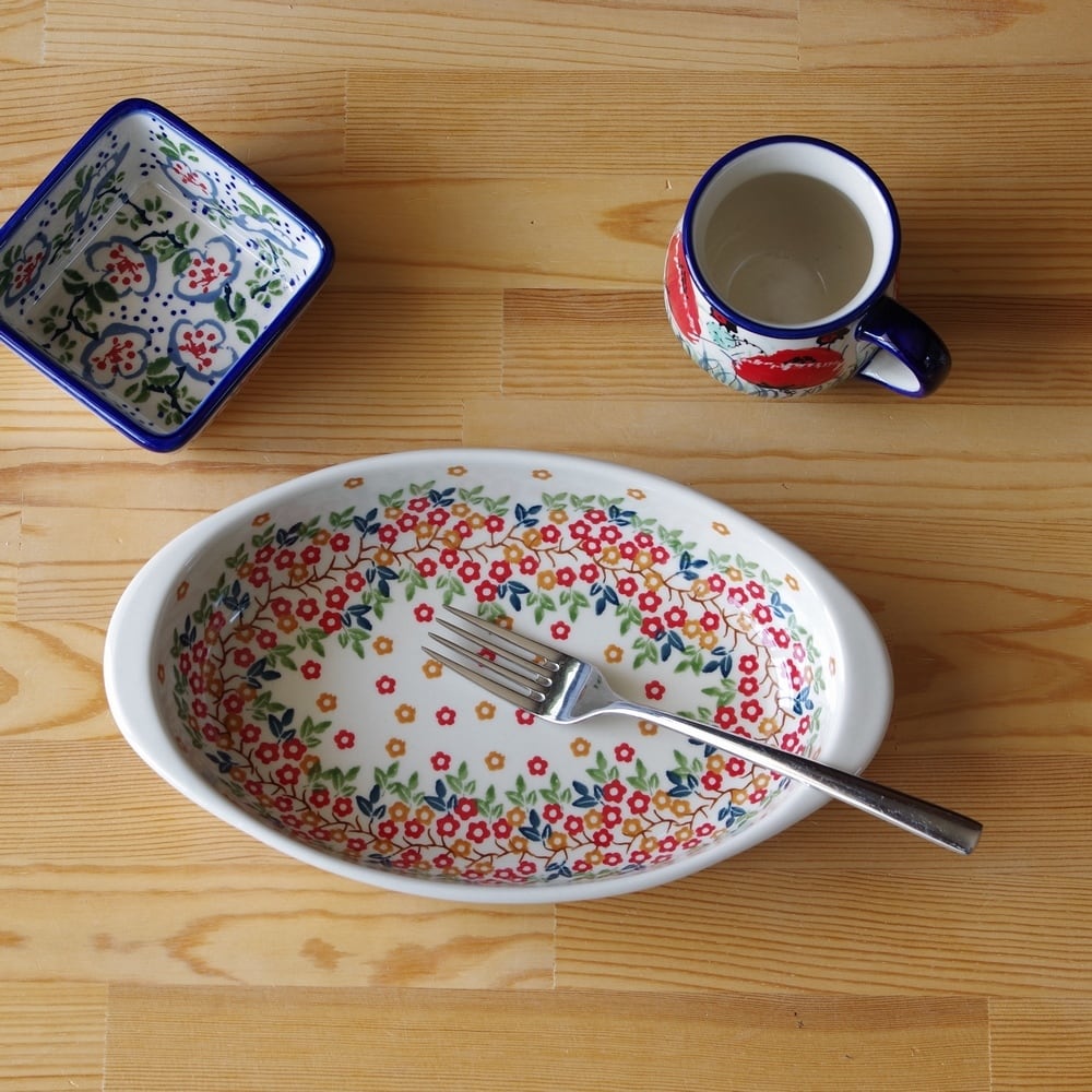 ポーリッシュポタリー　プレート　グラタン皿　マグカップ　セット ポーリッシュポタリープレートグラタン皿マグカップセット