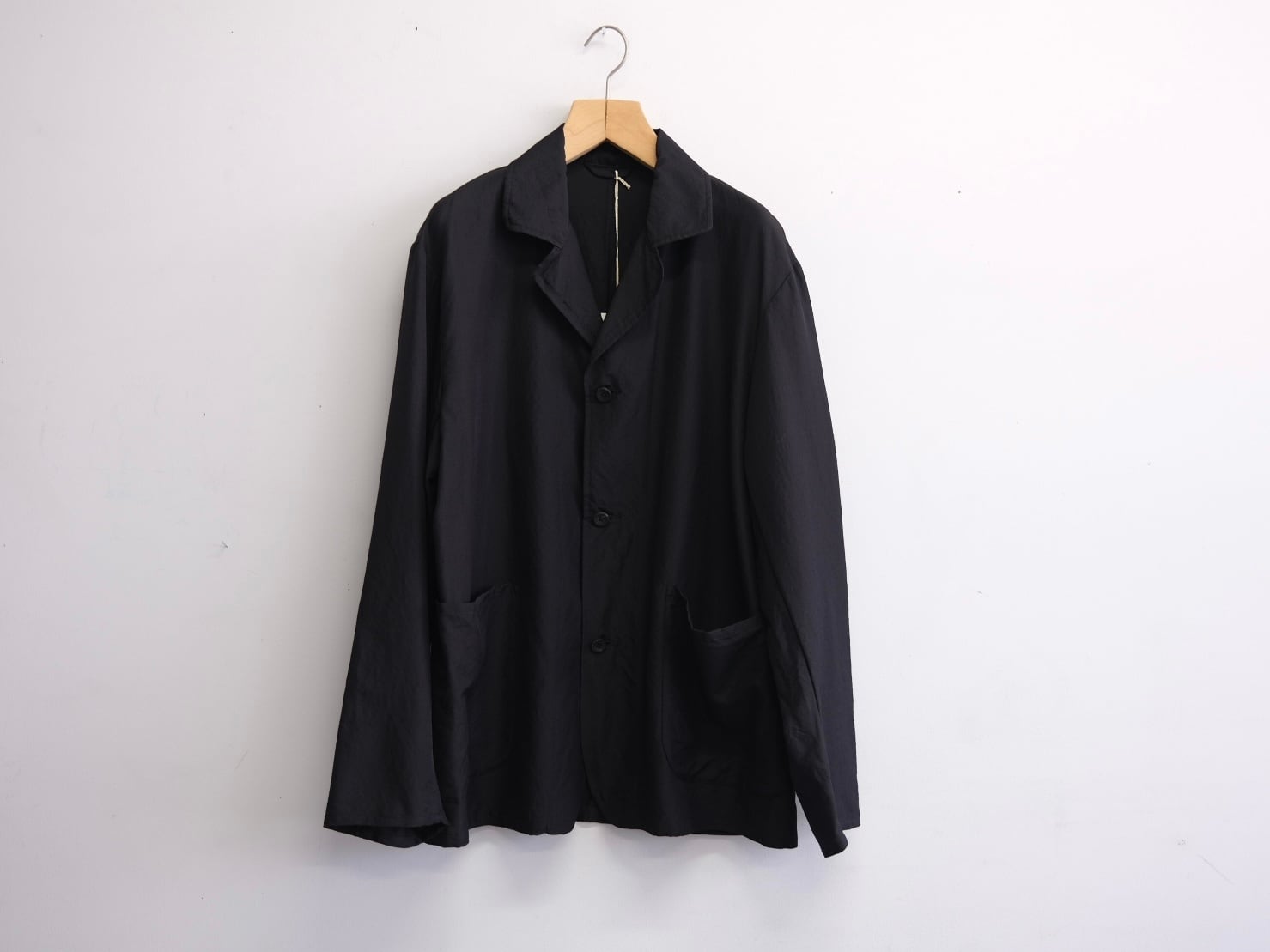 ULTERIOR” WASHED WOOL SILK TWILL JKT BLACK” | Lapel online store