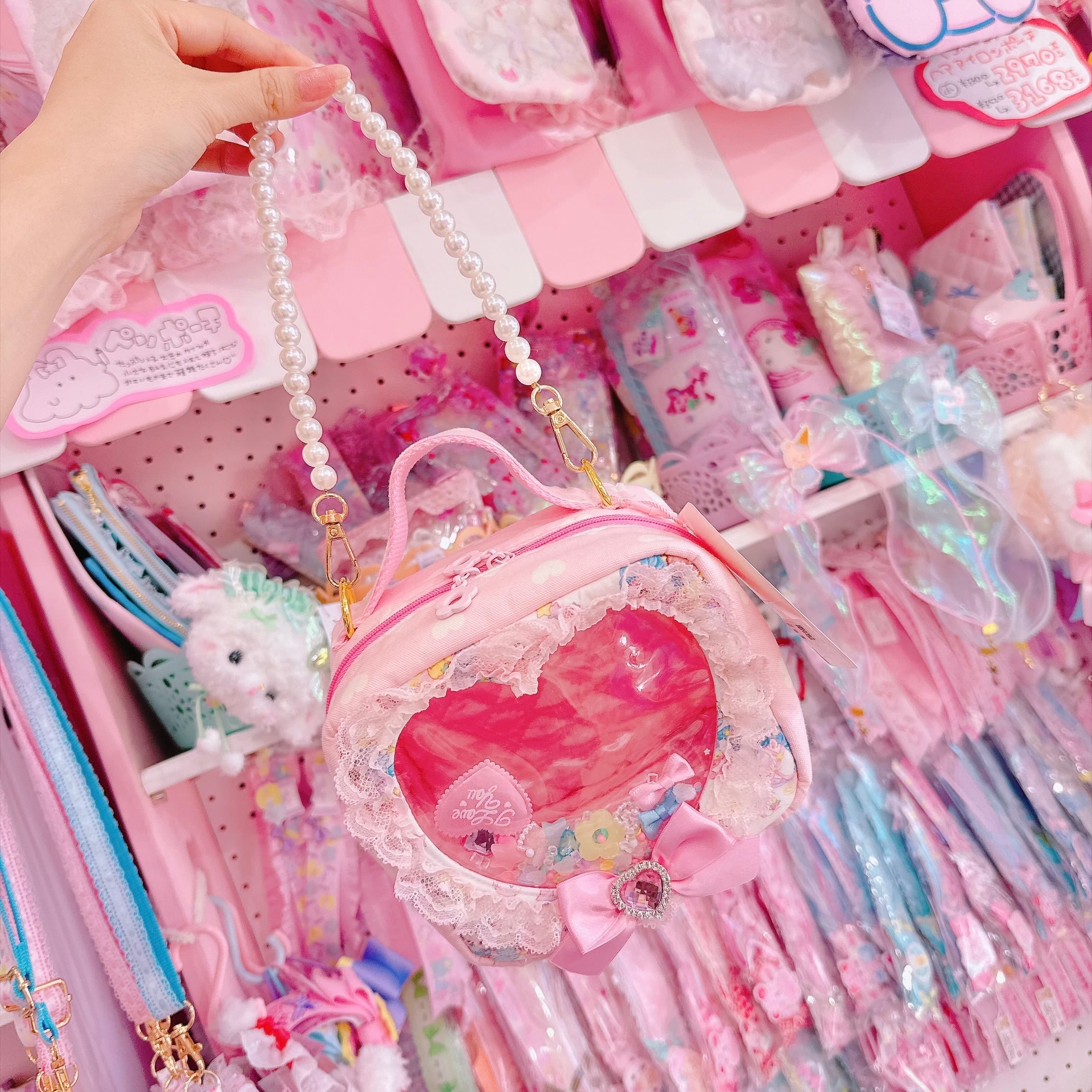 【N5】5-2パールストラップ付2way推しぬいトランク（ショルダーひも別売）
