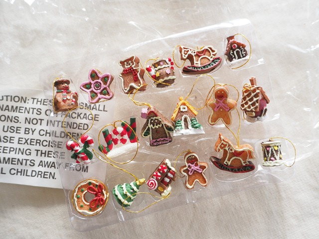 AMERICA 1980's~1990’s DEAD STOCK small Christmas ornament set