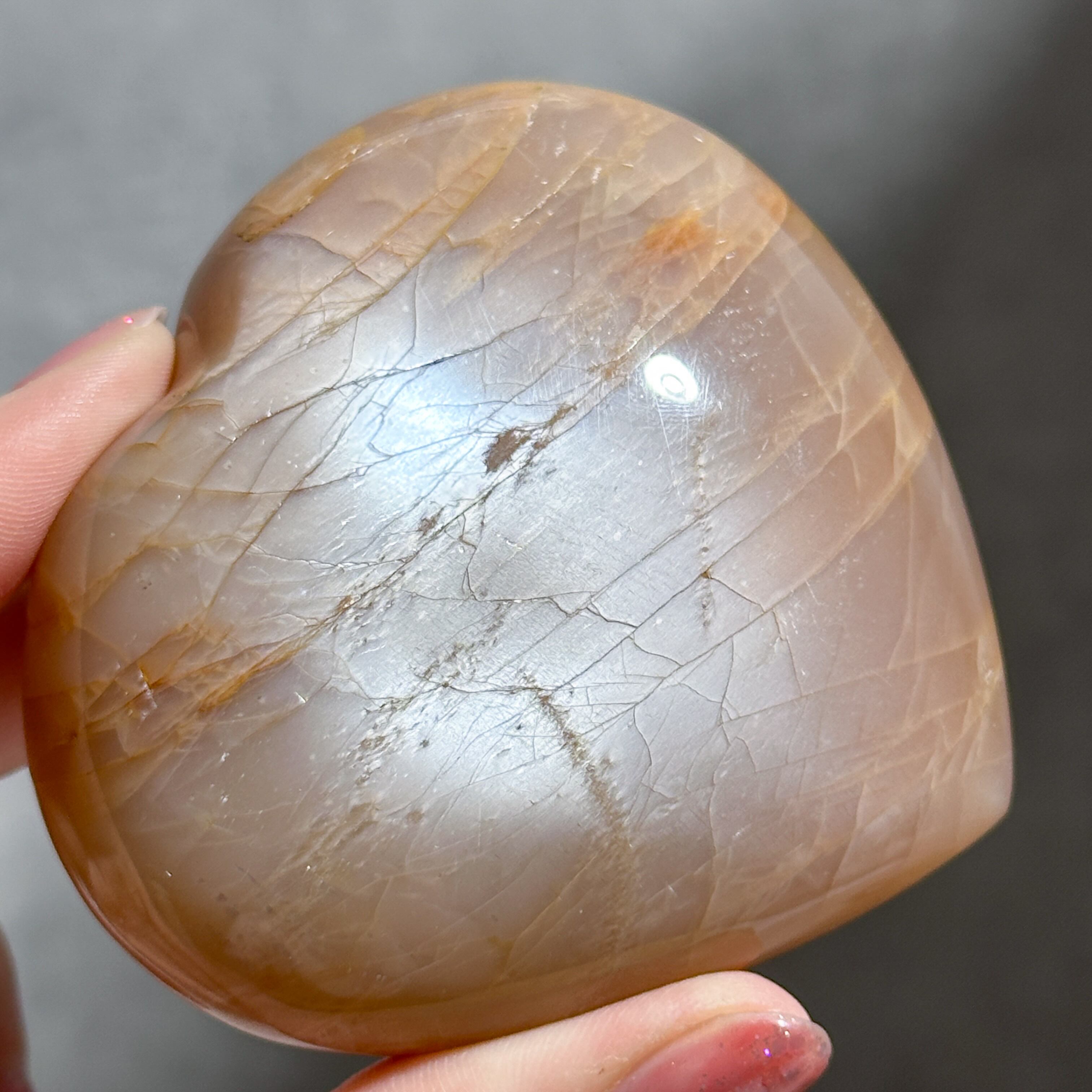 ピーチムーンストーン ハート31♡Peach Moon Stone♡天然石・鉱物