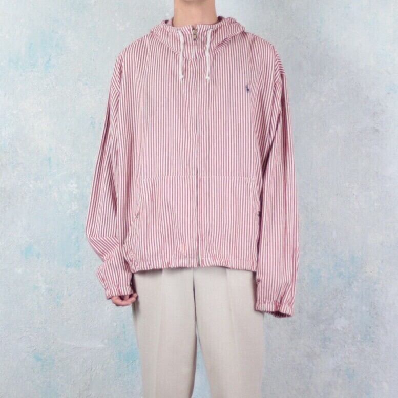 Polo By Ralph Lauren コットン ジップアップ ストライプパーカー 【FF