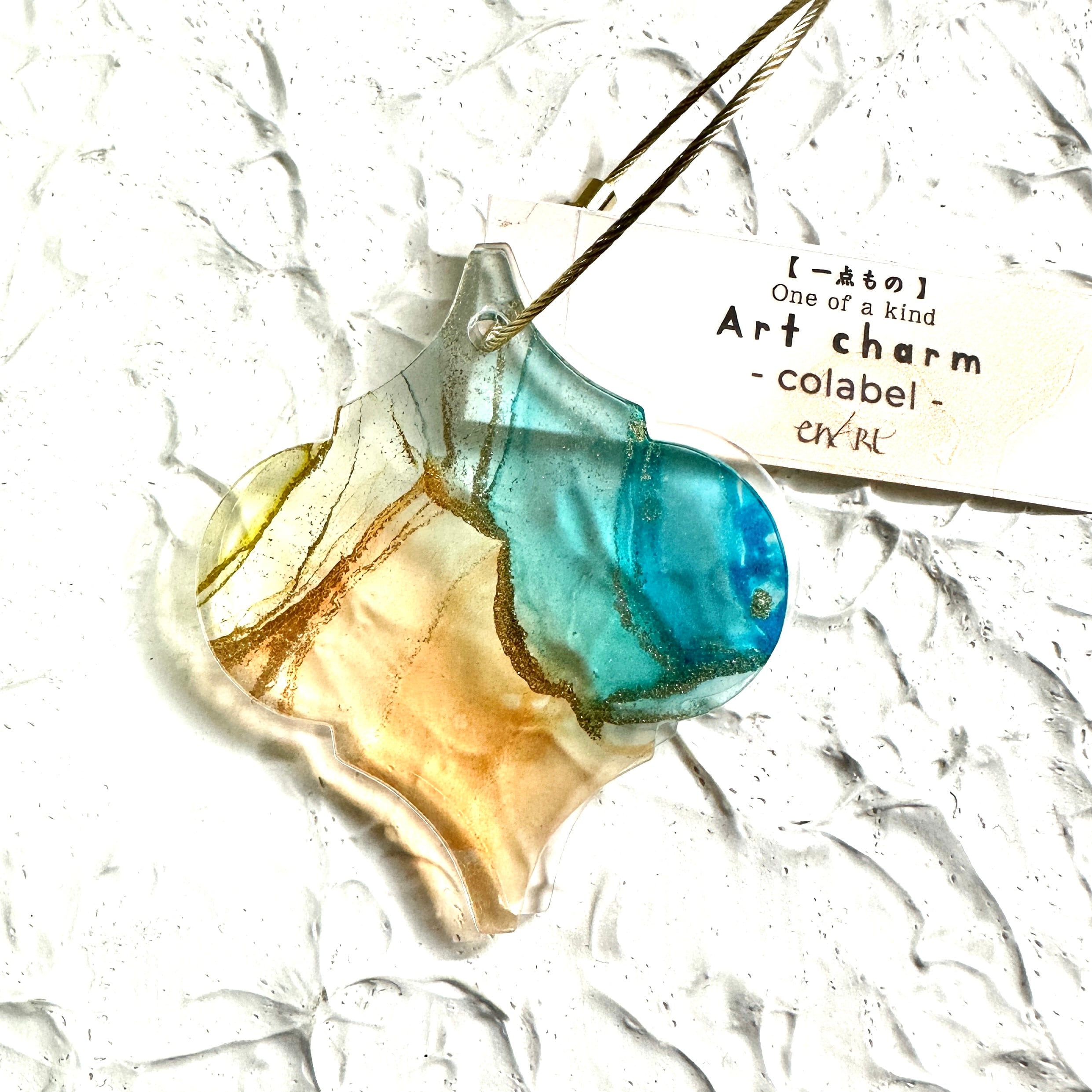 チャームM [ コラベル ]  Light  blue,Light Orange×Clear(片面スモーク)
