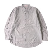 PAPAS パパス ストライプ BD コットン 長袖シャツ M/グレー 系