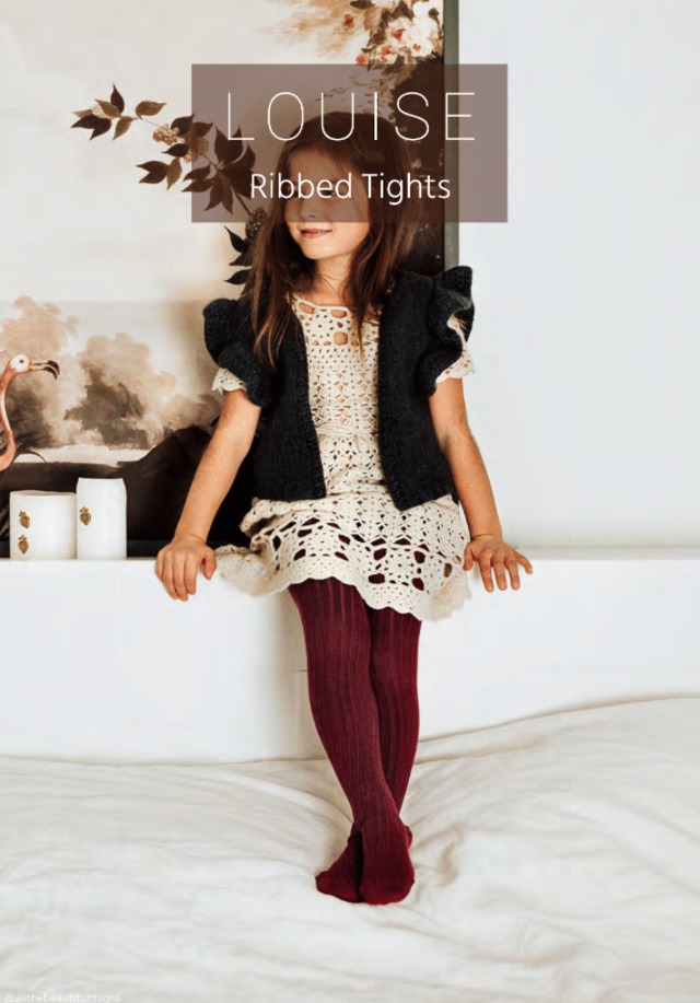 【受注販売】Collegien/Louise-Ribbed Tights② 1Y to 13/14Y