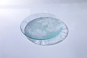 昭和型板ガラス「ときわ」　皿　円形　中（Φ150mm）