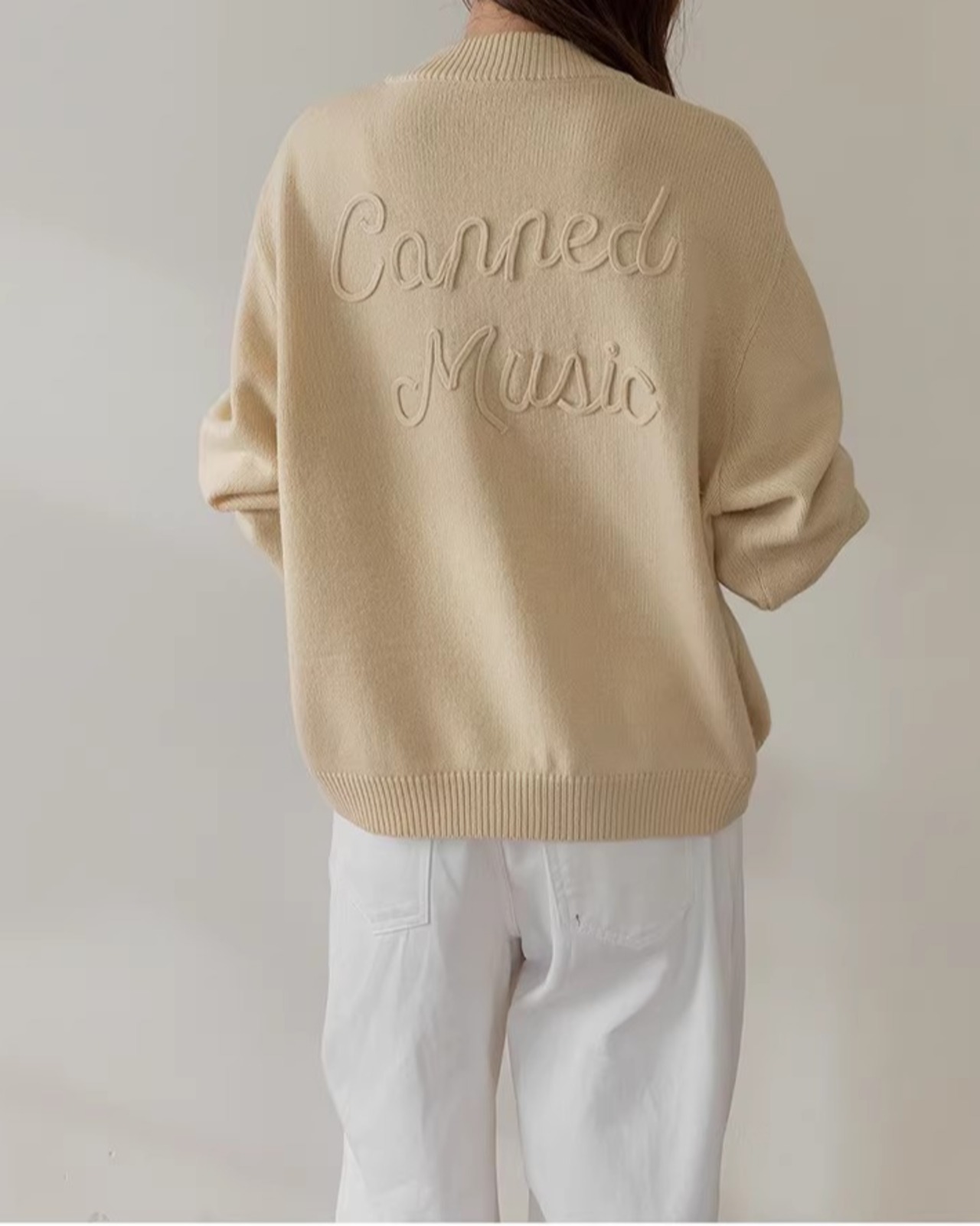 Long Sleeve Zip-Up Waist-Length Knit Cardigan L0033
