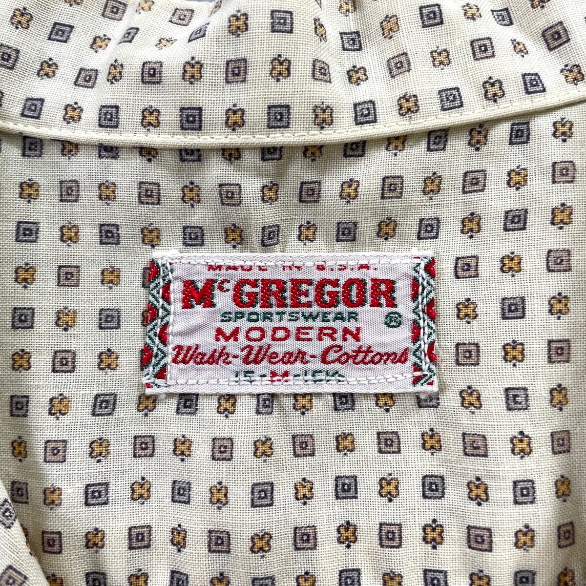 50年-60代 USA製 McGREGOR マックレガー 総柄 半袖 開襟 オープン