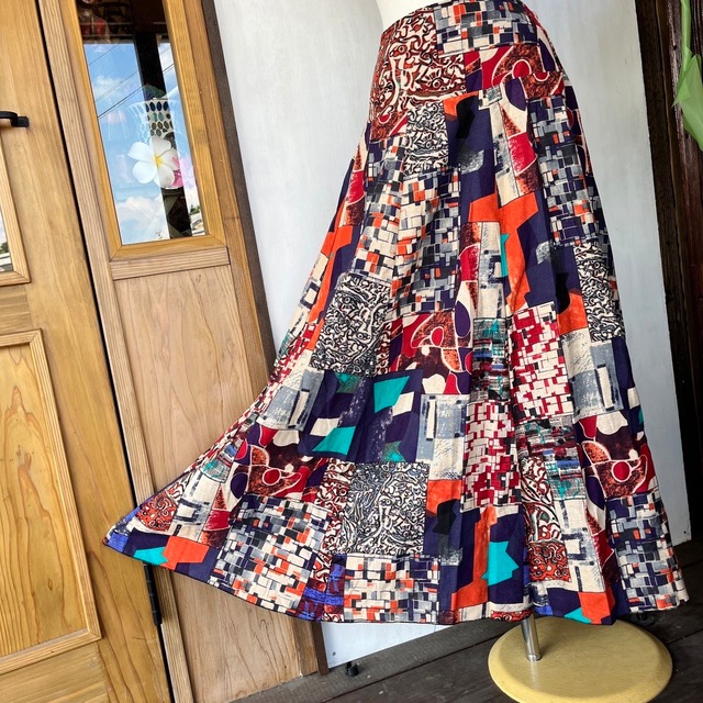 コットン8枚はぎスカート