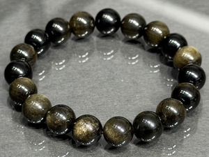 No.2584-5 ゴールデンオブシディアンブレスレット