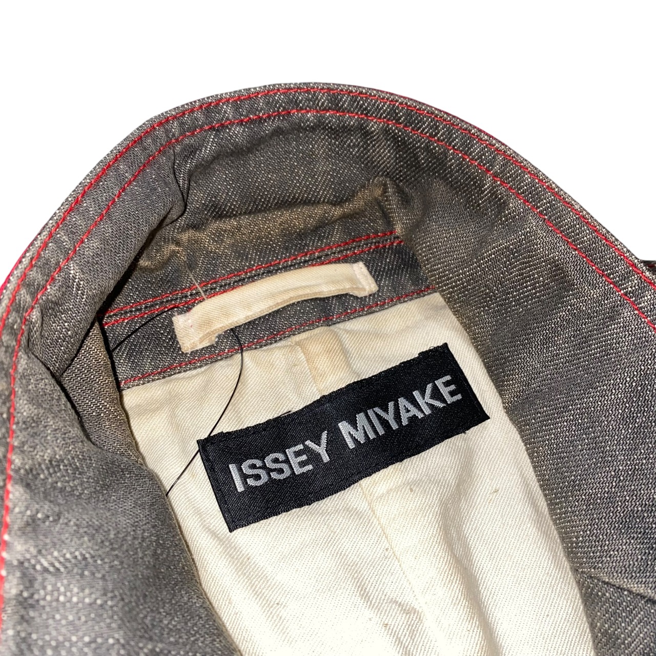 2003SS ISSEY MIYAKE MEN red switching black denim tailored jacket