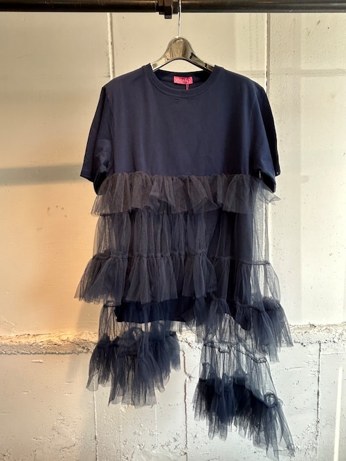 VIVIANO  asymmetry tulle t-shirts