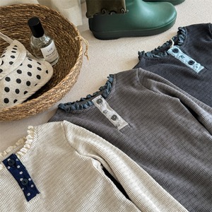 秋花柄レースフリルカシュクール3色