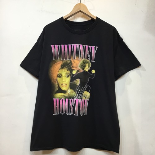 Whitney Houston ホイットニーヒューストン アーティストTシャツ 黒T 半袖Tシャツ 古着 gr-173