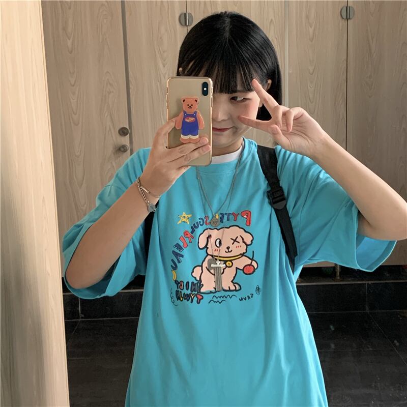 スタイルルーズプリント柄Tシャツ ラウンドネック Oネック ケッペル26200562092