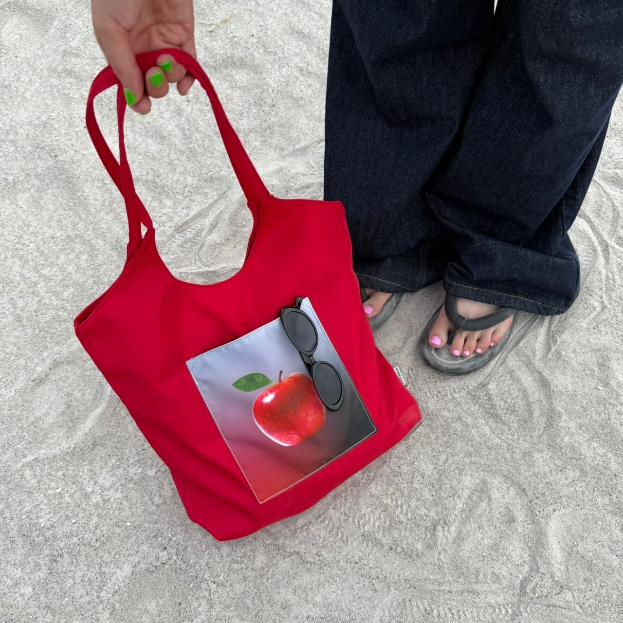 リンゴ柄トートバッグ_MS003 | lanan(ラナン)