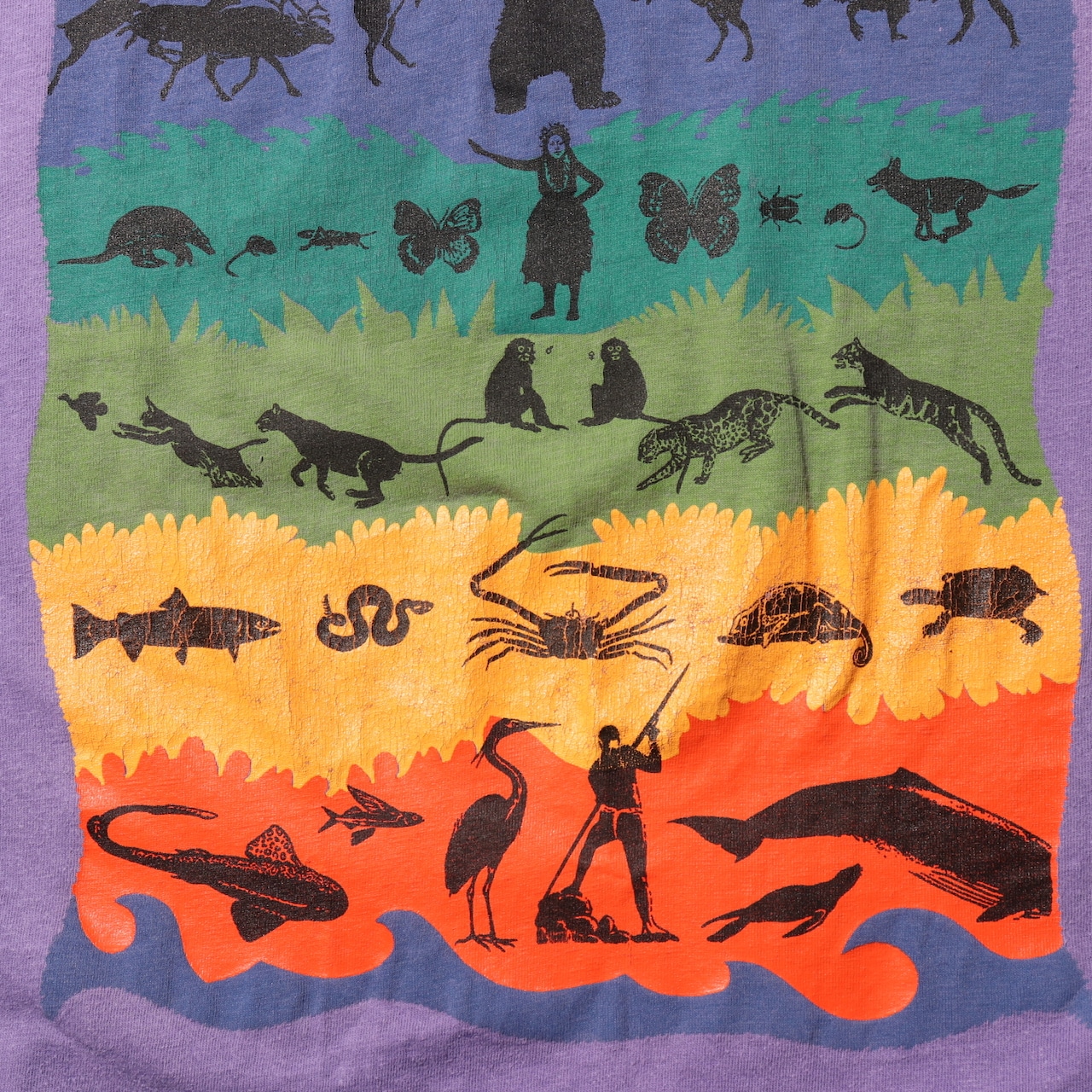 美品 M 絶滅危惧種 Patagonia 紫 USA パタゴニア Tシャツ アニマル柄 パープル ベネフィシャル