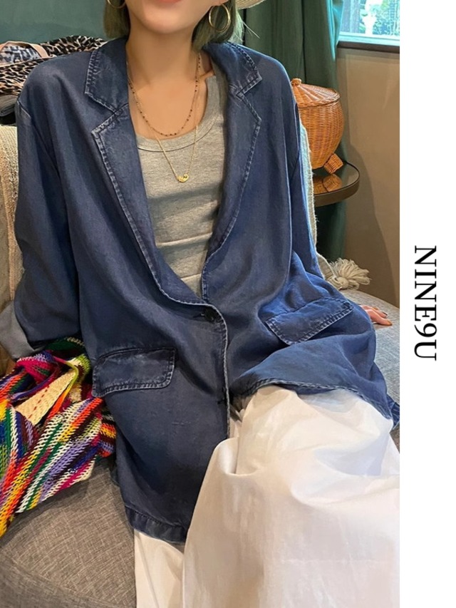 loose casual denim jacket 2color【NINE7841】