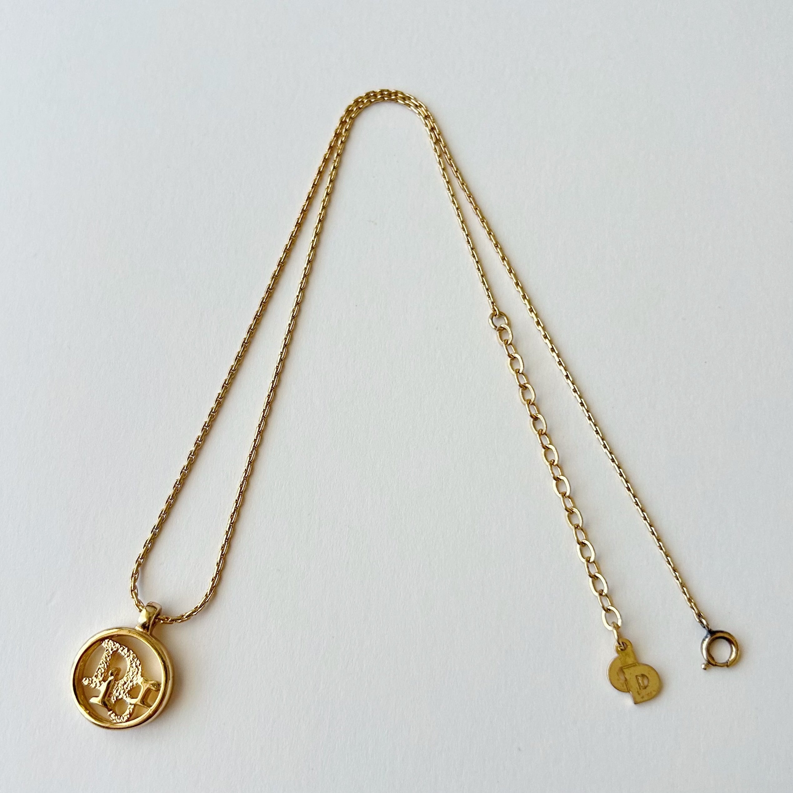 N6297】Christian Dior logo cut out necklace/クリスチャンディオール